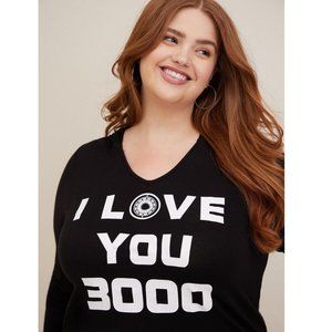 Marvel Iron Man I Love You 3000 Side Ties Tunic Hoodie